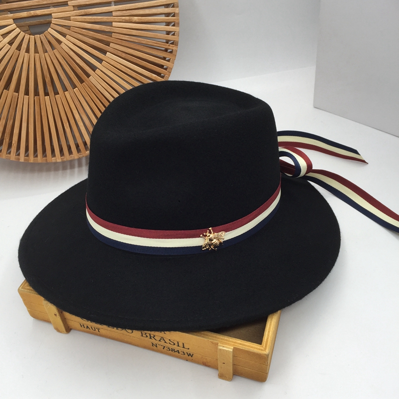 

British jazz cap wool Ms qiu dong aristocratic fashion small wind restoring ancient ways suction hat party hats fedoras panama, Black
