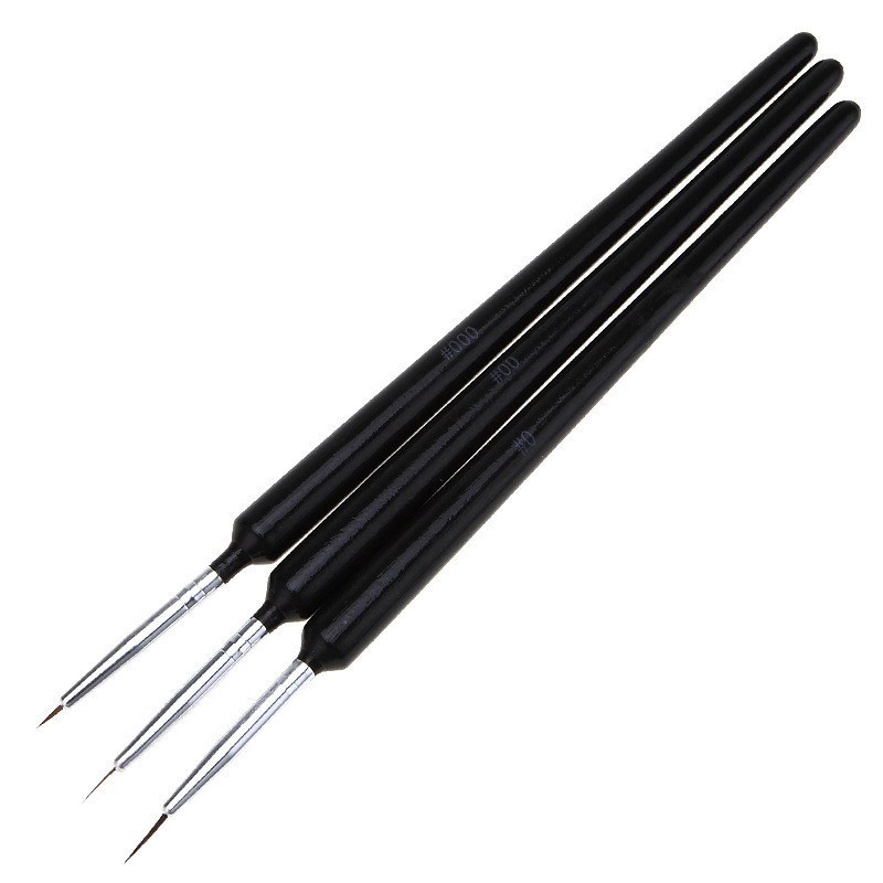 

3 Pcs/Set Nail Line Brush Black Thin Fine Painting Drawing Gel Manicure Brush