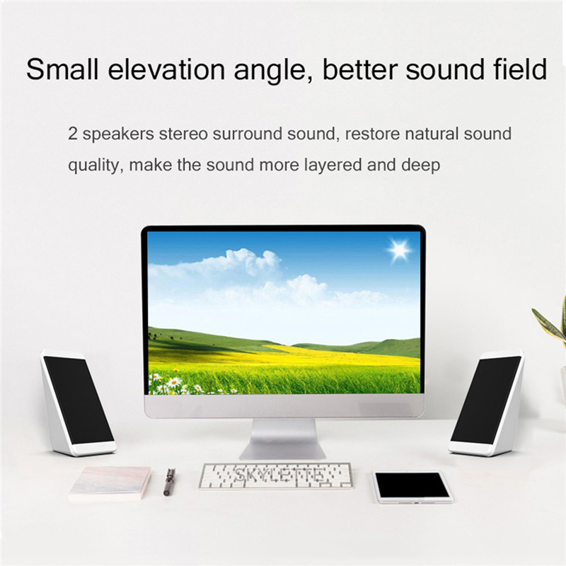 

Laptop Computer Wired Speakers USB Powered Portable Multimedia 3.5mm Audio Input Laptop A Pair of Speakers Table