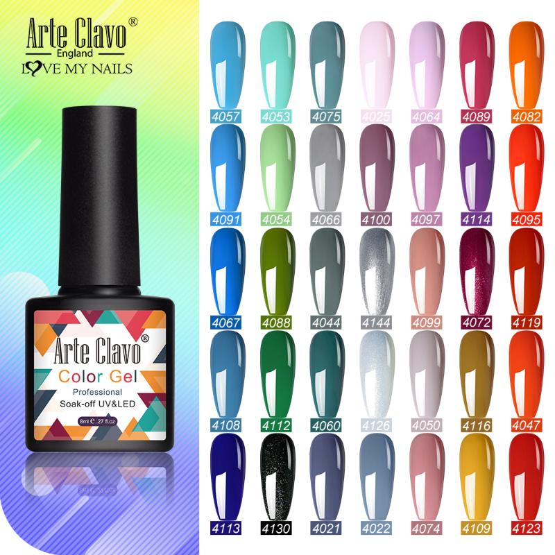 

Arte Clavo New 8ml Red Pink Colors Gel Nail Polish LED Gellack Hybrid Nails Art Off UV Gel Varnish Nail Polish Set DIY Manicure, 4026