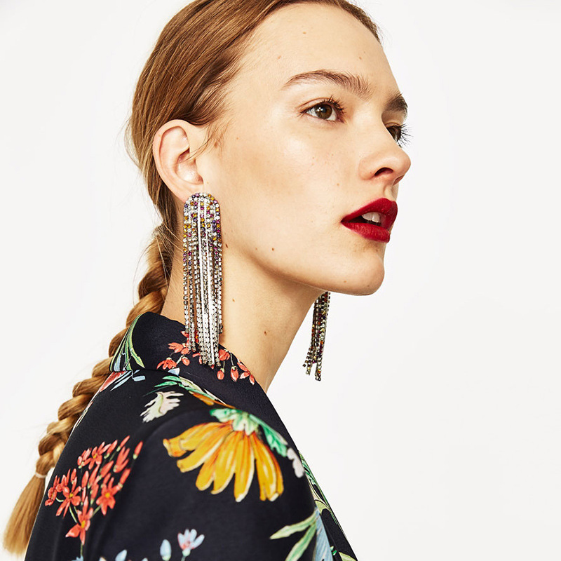 

New Style Tassel Earrings Women's Metal Tassel Ear Stud Ear Stud Accessories