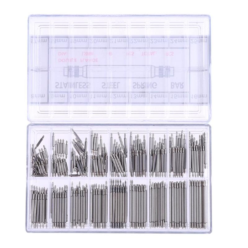 

360pcs 8 to 25mm Watch Band Spring Bars Strap Link Pins Steel Repair Kit Watchmaker Clock Repairing Tool Watch Accessories