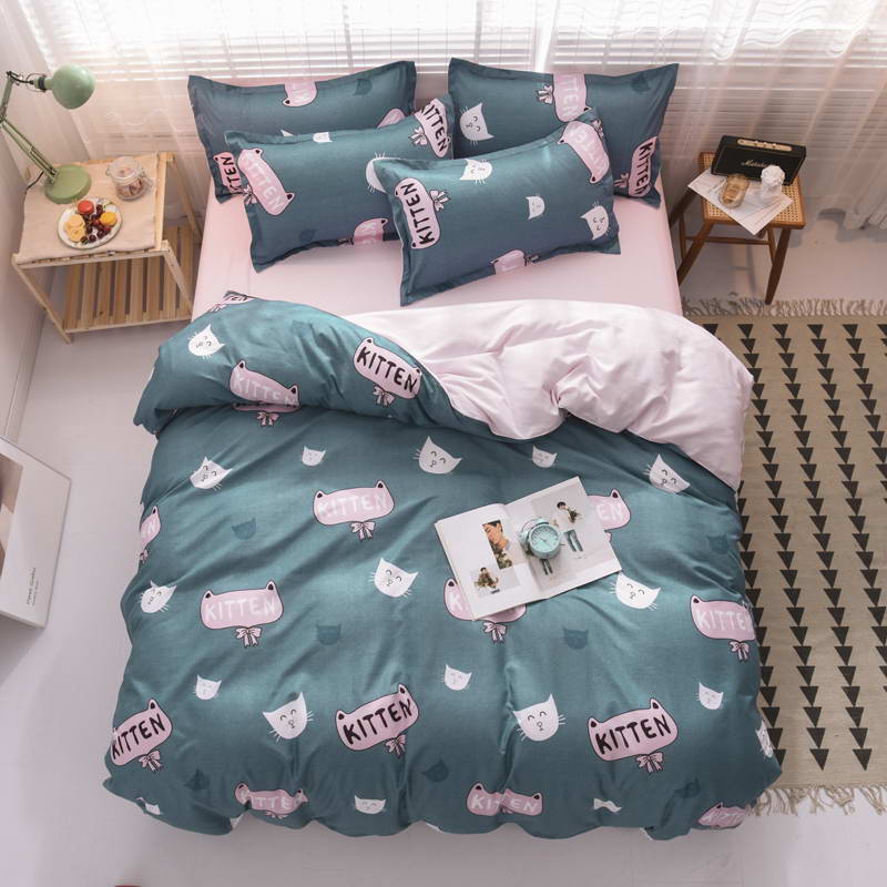 

Black heart Style Bedding Set bed linen Single Double Bed Christmas Gift Sheet Pillowcase Duvet Cover Sets high Quality, Zlc2