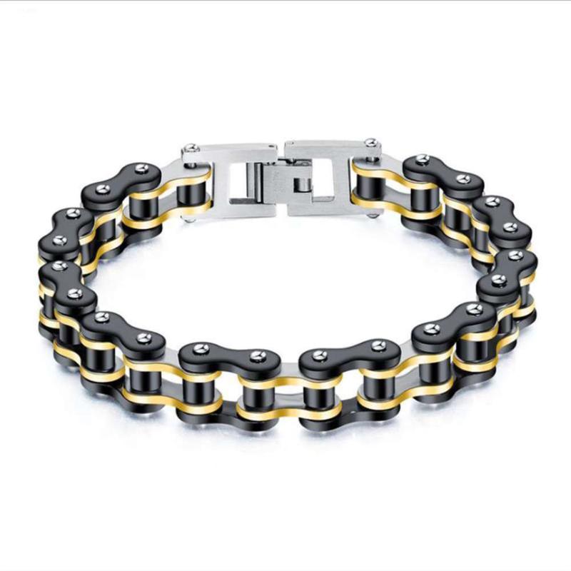 

Men Jewelry Titanium steel rock style Locomotive chain bracelet so174