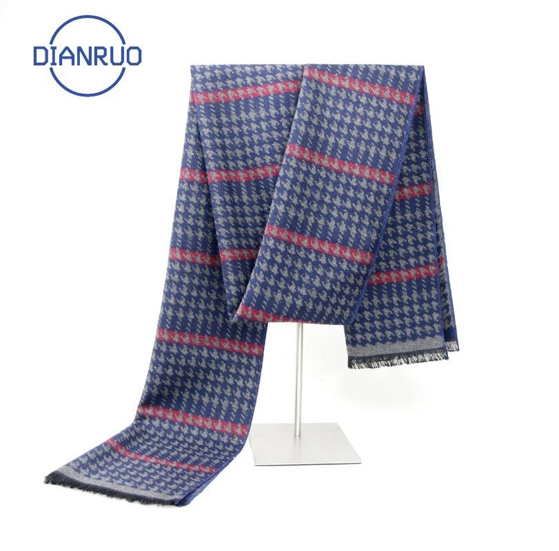 

DIANRUO New Europe Fashion Shawl Scarves Men Winter Warm Tartan Scarf Business Plaid Cotton Wraps Bufanda Foulard Q352