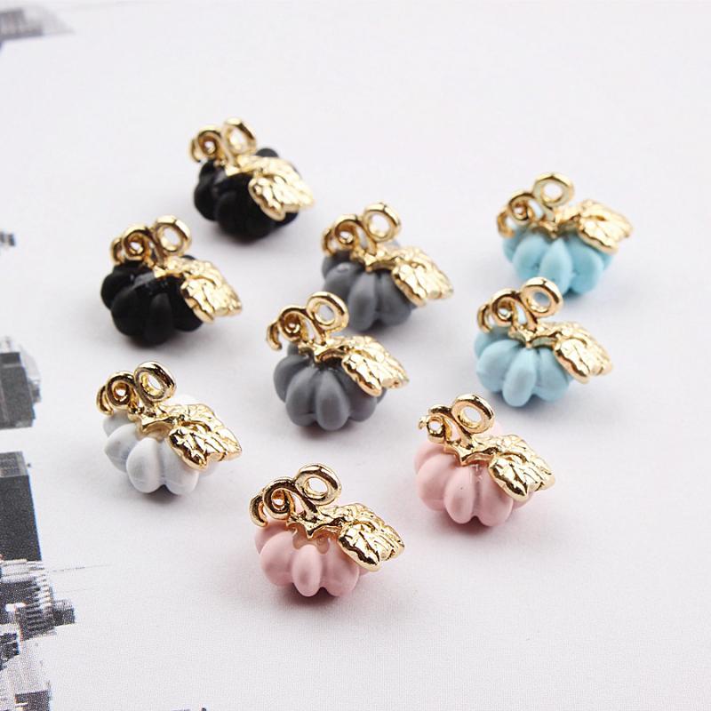 

10pcs/lot 3D Pumpkin Halloween Charms Fashion Jewelry Earring DIY Making Charms