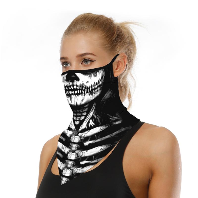 

Casual Scarf Triangle Bandana Face Mask Shield Hanging Ear Breathable Quick-dry Skull Headband Tube Neck Gaiter Cover Men Girl