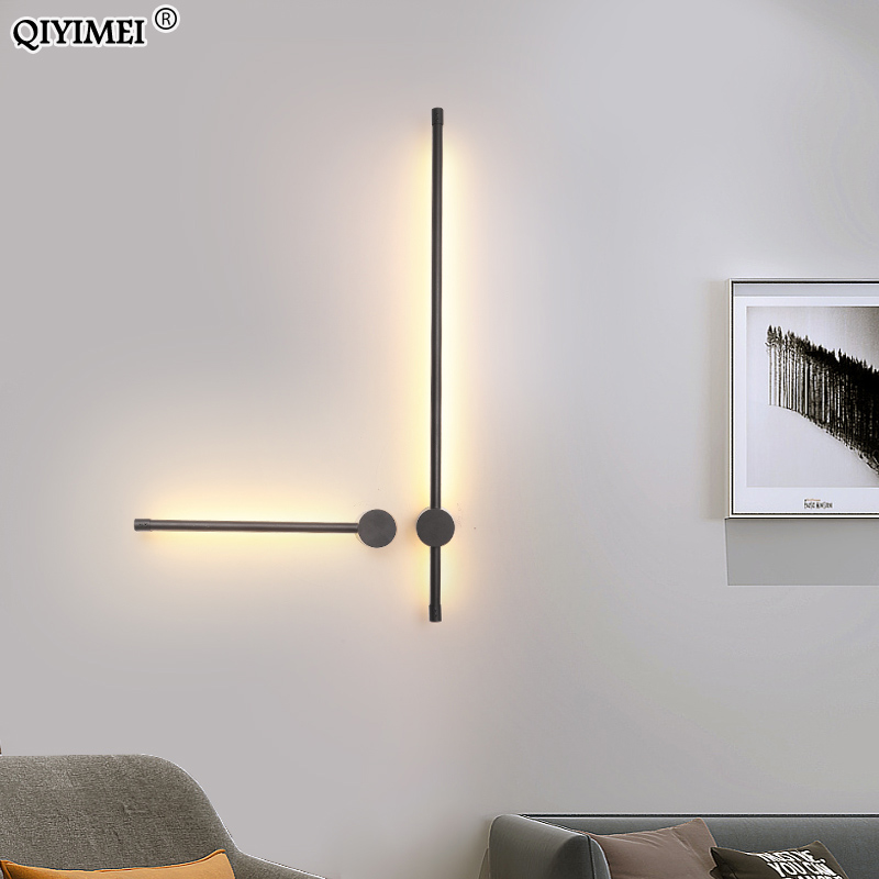 

Modern Wall Lights For Living Room Bedroom Bedside LED Sconce Black Lamp Aisle Lighting Decoration Luminaria AC96V-260V Lamparas