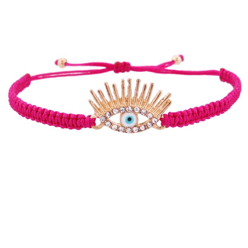 

Charm Bracelets Beautiful Pupil Big Eyelash Eye Bracelet Full Jeweled Greek Turkish Evil Slipknot Red Black String Friendship