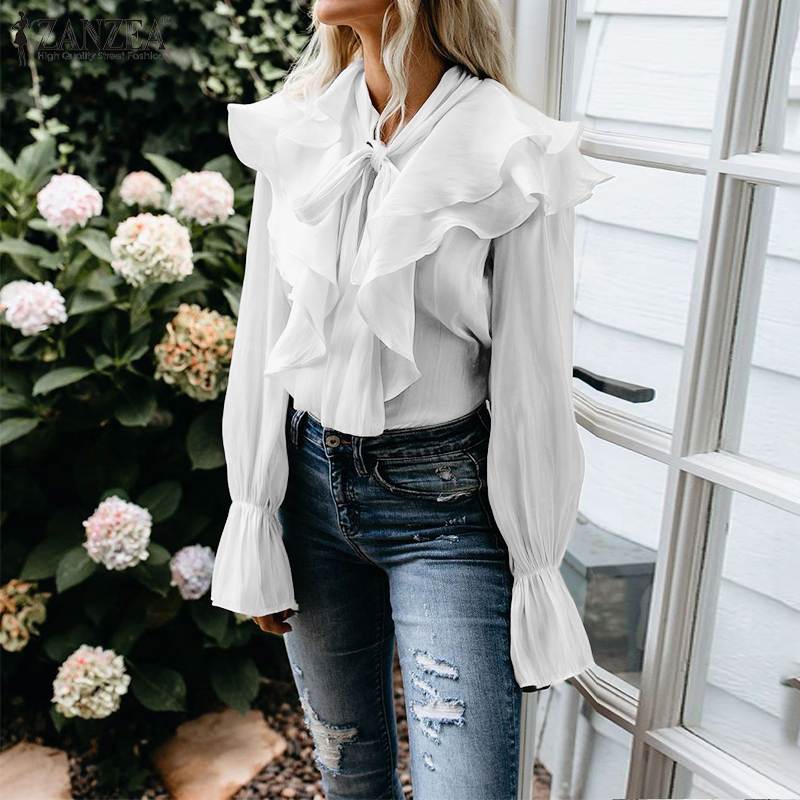 white bow tie blouse plus size