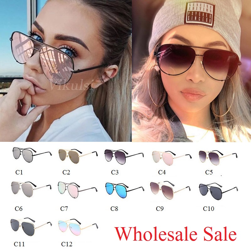 

Wholesale Sale Women Pilot Sunglasses Luxury Fashion Black Eyewear Shades for women Wholesale Bulk Sun Glasses Mirror UV400
