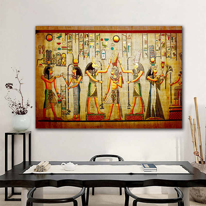 

GoldLife Egyptian Pharaoh Retro Canvas Painting Mural Wall Painting Art for Living Room Bed Room Decoration No Frame