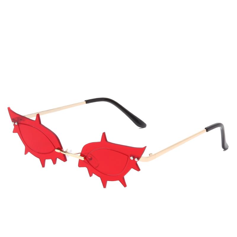 

New Rimless Cat Eye Sunglasses Fashion Women Designer Red Pink Small Personality Sun Glasses UV400 Shades Eyewear