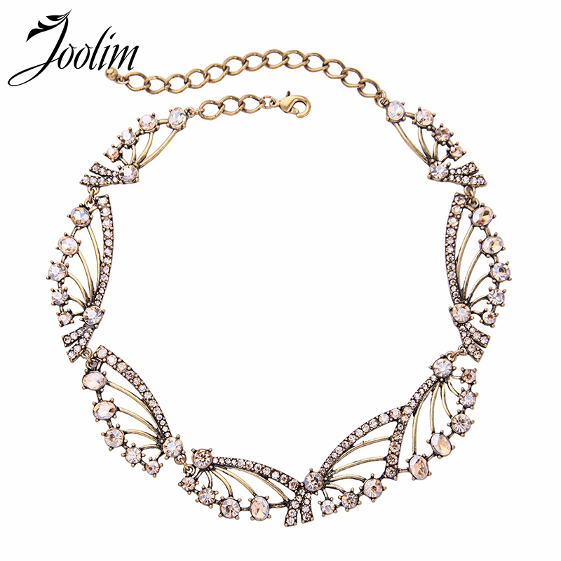 

Joolim Gold Silver Color Crystal Flower Choker Necklace Fashion Necklace