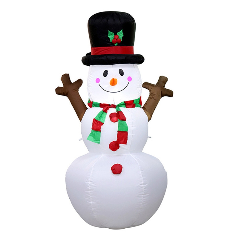 

1.6M Christmas Inflatable Props LED Lights Inflatable Snowman Hat LED Yard Art Decoration Yard Garden Christmas Toys