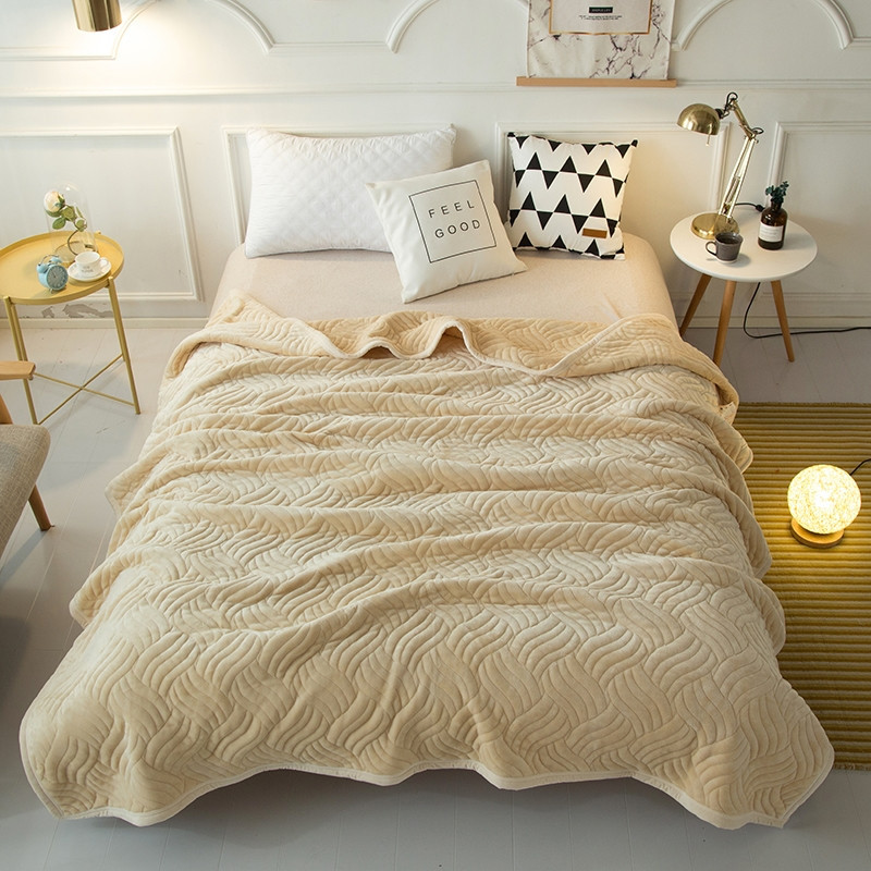 

Flannel blanket thicken warm bed cover sheet double layer qulited thicking fleece blankets Winter patchwork quilting bedding