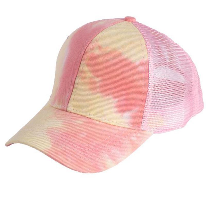 

Women Breathable Mesh Back Baseball Cap Gradient Tie-Dye Snapback hat, Black