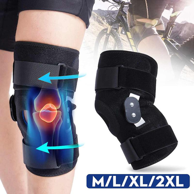 

Aluminium Adjustable Hinged Knee Orthosis Brace Support Ligament Sport Orthopedic Splint Knee Pads Outdoor, As pic