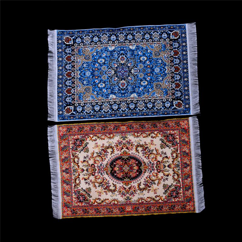 

1:12 Doll House Miniature Turkish Style Carpet Miniature Embroidery Cloth Mat for 1/12 Dollhouse Small Furniture Toys Kids Gift