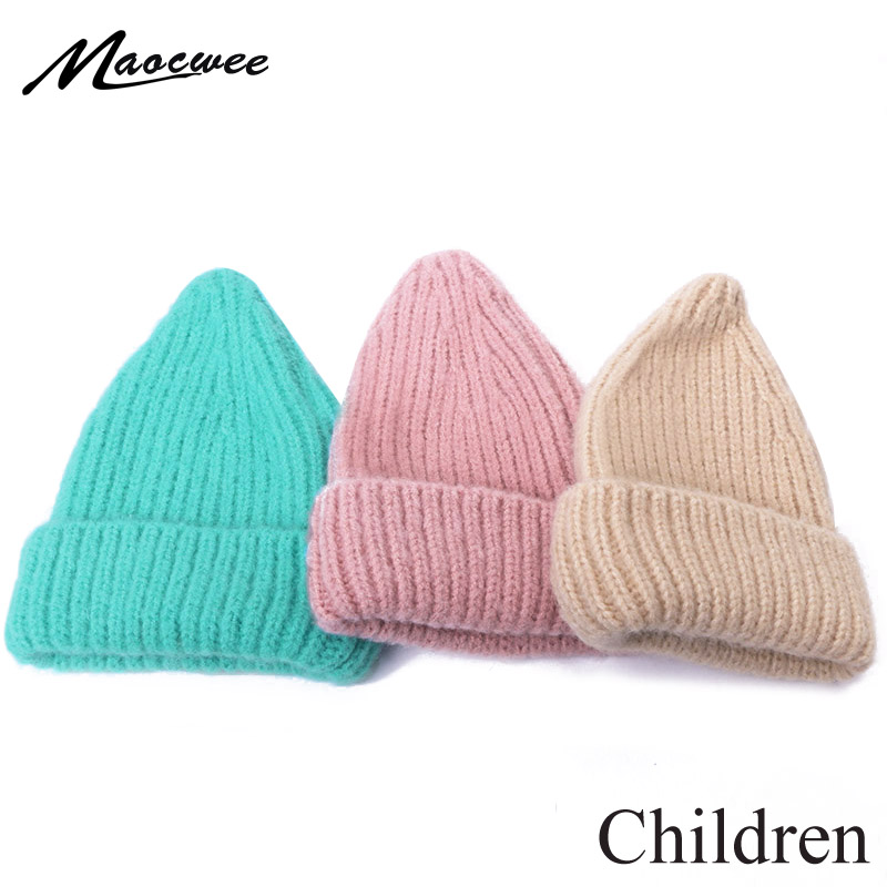 

Baby Winter Beanie Hat Girl Boy Wool Soft Outdoor Warm Hat Cap Knit Children Cap Soft Elastic Kids Casual Warm Solid Color