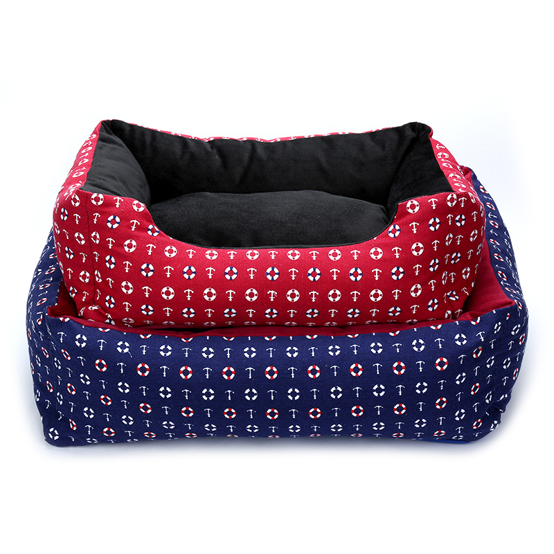 

Size -XL Pet Cat Dog Bed Warm Cozy Dogs Kennel Soft 3DPP Cotton Baskets Autumn Winter Mat For Pets Puppy Sleeping House, Blue