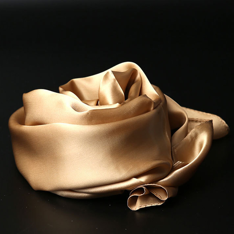 

100% Silk Scarf Women Solid Color Plain Real Silk Scarf ladies Hijab Large 16 Momme