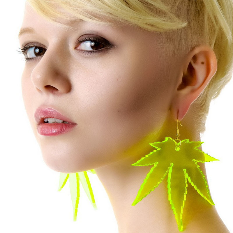 

Trendy Exaggeration Acrylic Earrings for Women Leaves Heart Acetic Acid Pendant Dangle Earrings Resin Jewelry Accessorie