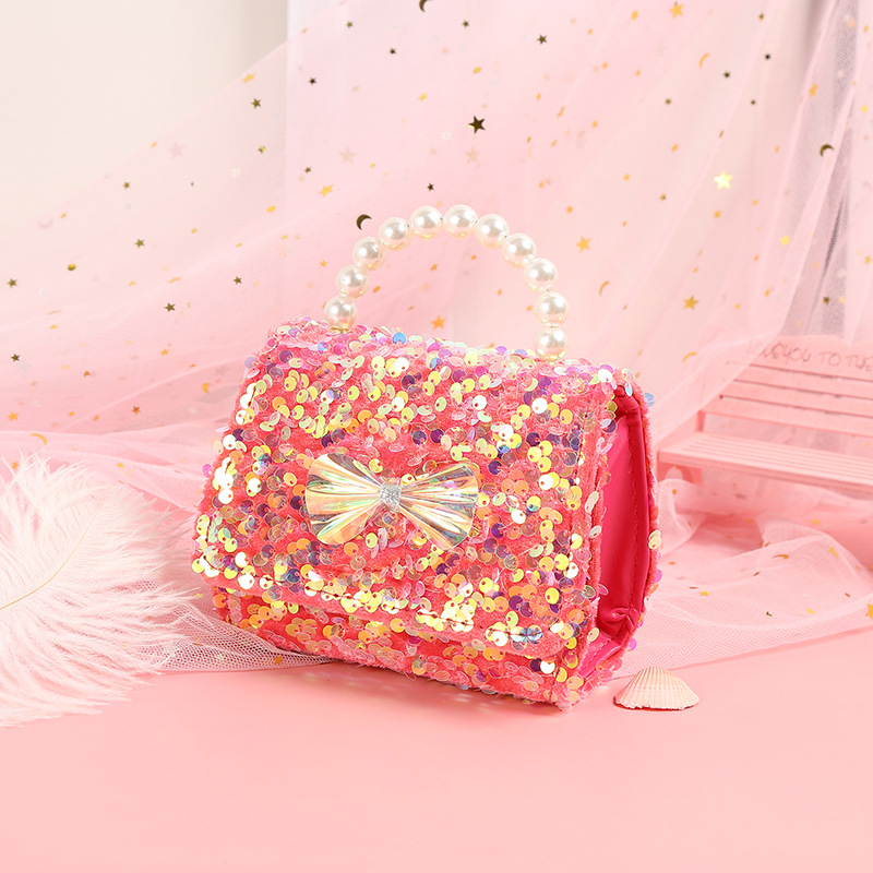 

Girls Mini Purses and Handbags Cute Pearl Crossbody Bags for Baby Girl Small Coin Wallet Hand Bag Girls Party Purse Gift, Flower rose