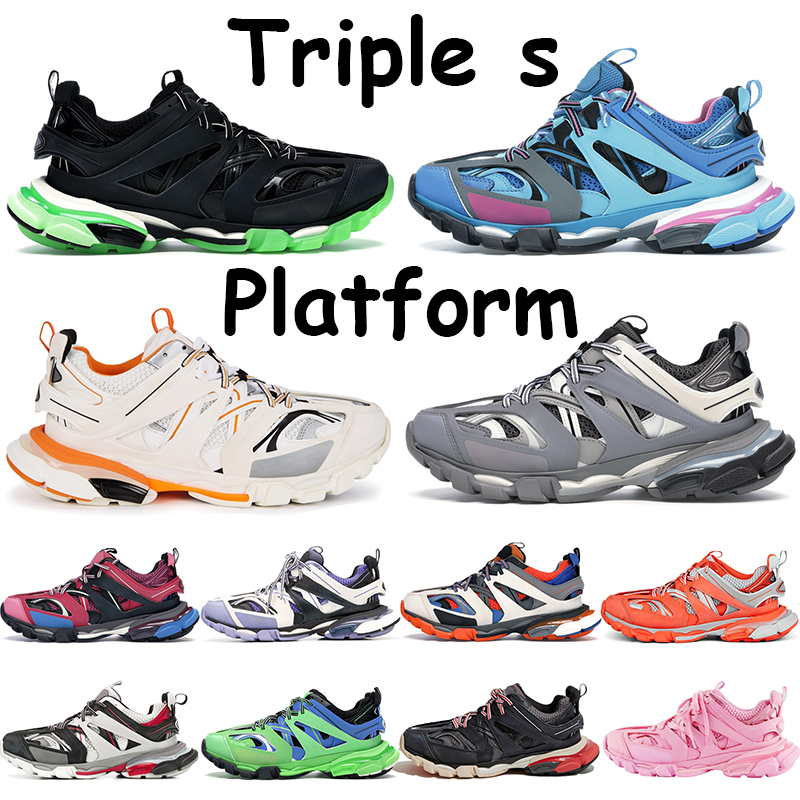 

Triple s platform shoes men sneakers deep orange pink runner blue grey black bordeaux yellow trainer red white orange women running trainers, 20 us dollars for box