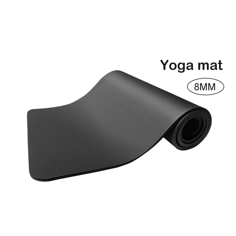 

1830*610*8 mm Non-slip Yoga Mat Pilates Gymnastics Mat With Storage Bag Floor Fitness Equipment, Black