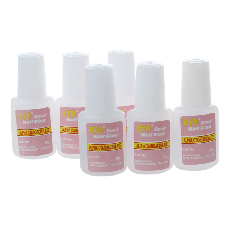 

6 X Adhesive Glue For Fake Nails Decoration Nail Art Jewelry, White