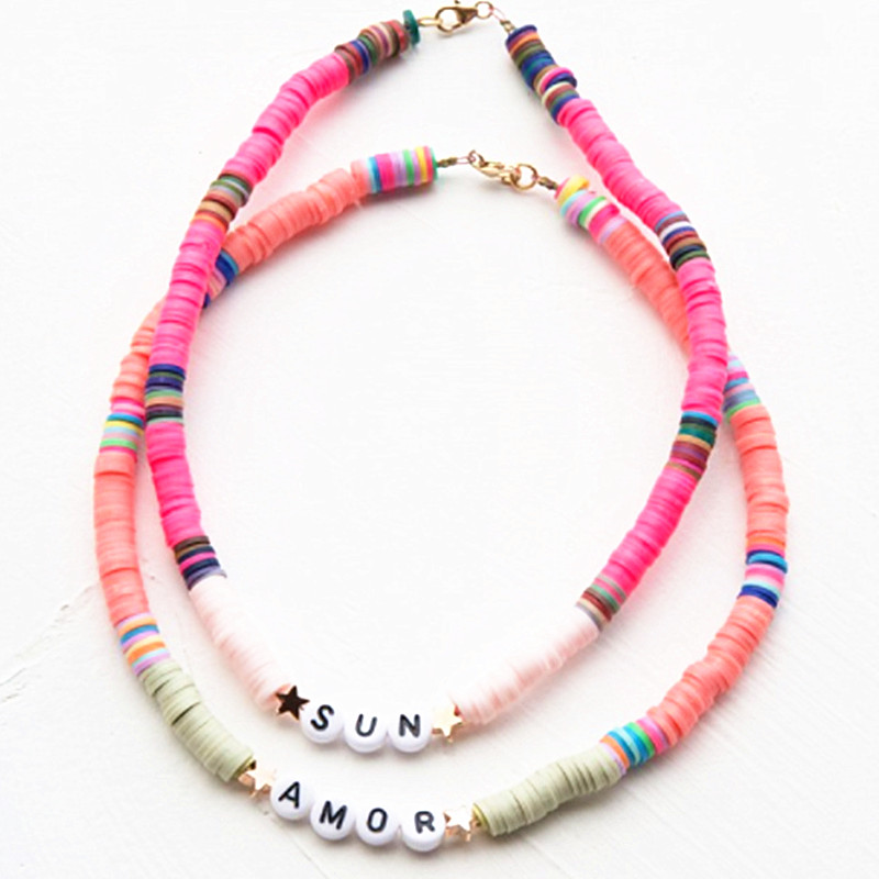 

Chokers Jewelry Summer 2021 Bohemian Color Silicone Necklace Copper Accessories Women's Mother's Day Gift Collier Femme