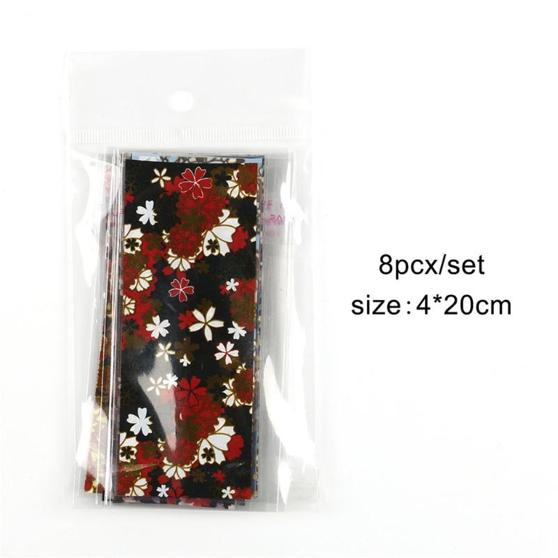 

7 Colors Holographic Nail Foils Nail Transfer Sticker Rose Gold Champagne Stickers Art Design Decoration 8Pcs/set