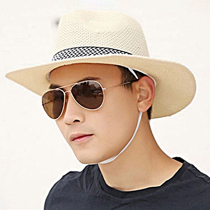 

Summer Unisex Sun Hat Casual Vacation Panama Straw Hat Women Wide Brim Beach Men Hats