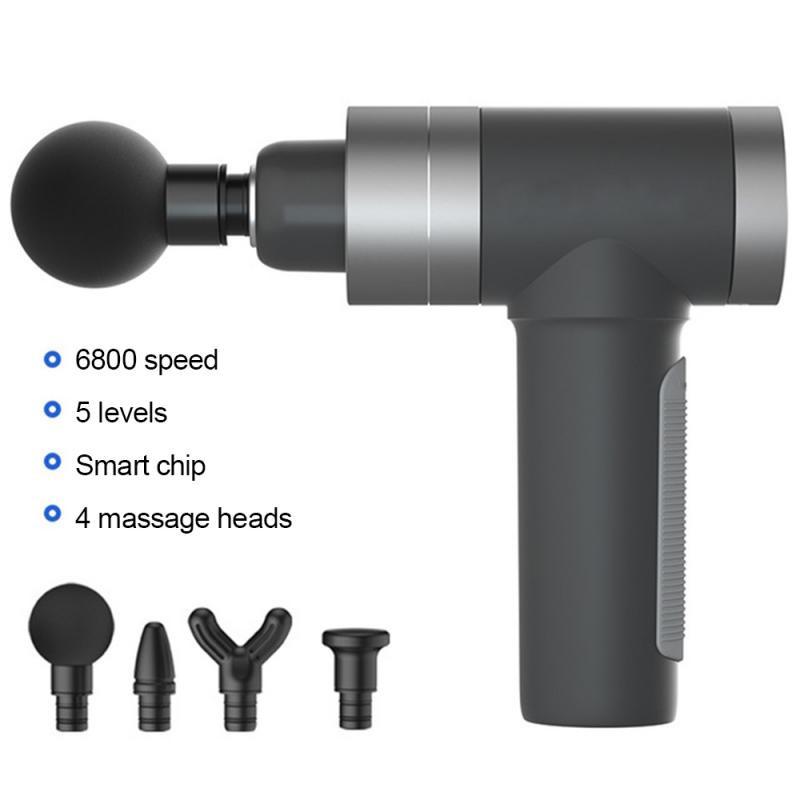 

Muscle Massage Gun USB Charge 4 Heads 5 Speed LCD touch screen Massager Therapy Gun Exercising Muscle Pain Body Relaxation Drop shipping