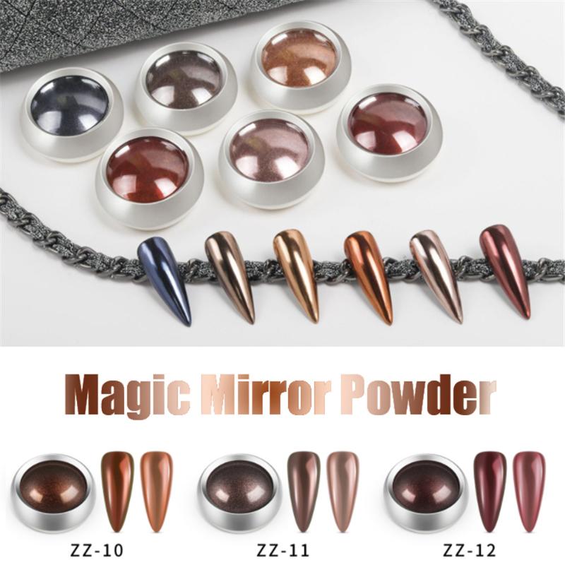 

0.5g/box Nail Mirror Powder Chrome Glitter Pigment Dust 12 Colors Metal Effect Flakes UV Gel Polish Manicure Art Decorations