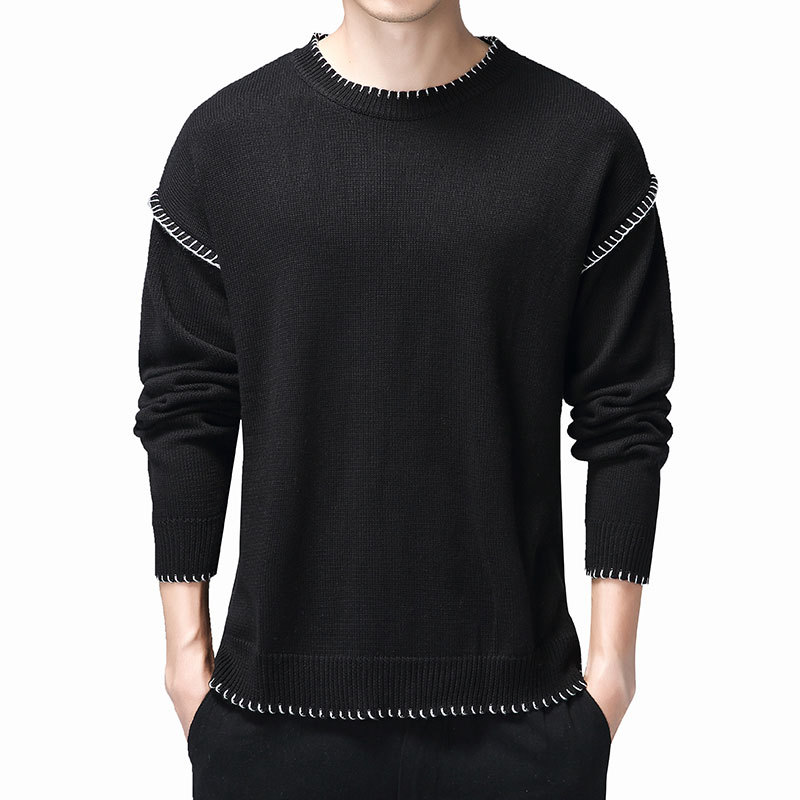 

2020 Spring and Autumn New Style Youth Casual Characteristics Sweater Men's Crew Neck Pullover Knitting Shirt Underwear Fashion, Gray