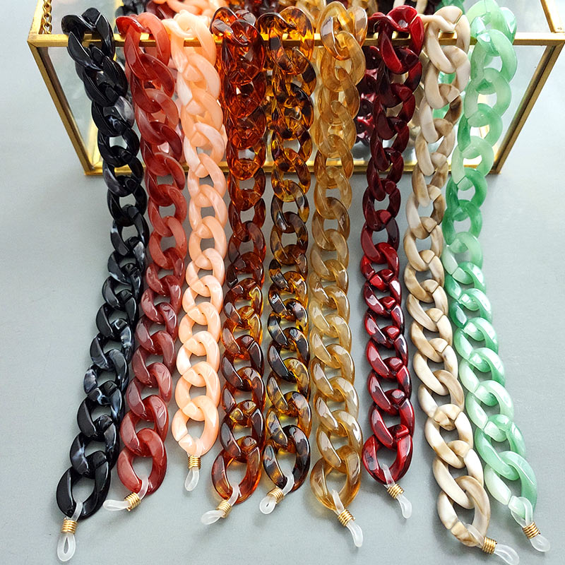 

Flatfoosie New Leopard Acrylic Sunglasses Chain Women Reading Glasses Hanging Neck Chain Largand Glasses Eyeglasses Strap