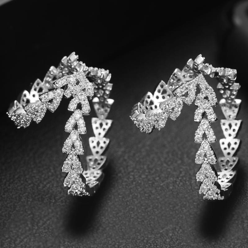 

GODKI 2020 Luxury Wheat Statement Ear Cuff Earrings For Women Wedding Cubic Zircon DUBAI Bridal Round Circle Hoop Earrings