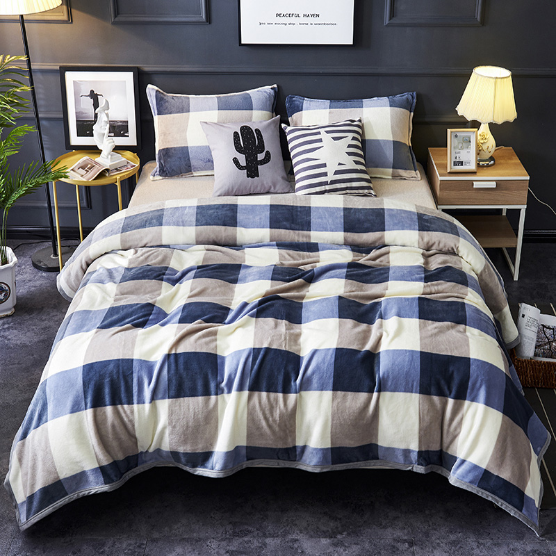 

Blankets Autumn WinterThick Washable Durable Warm Fluffy Throw Fit Beds/Couch/Sofa Checkered Lattice All Season Super Soft Blanket