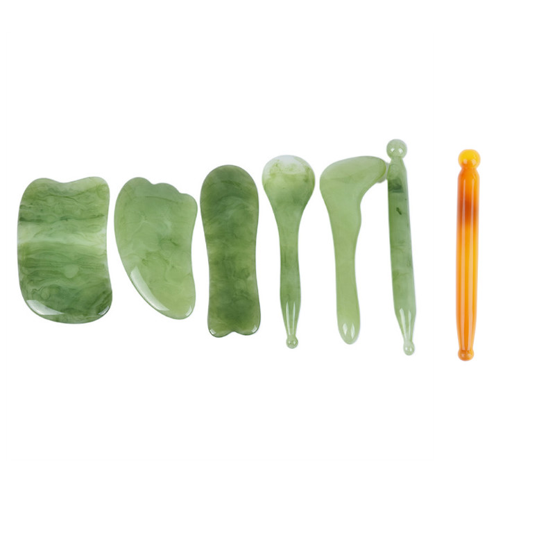 

Hot Sale Natural Jade Stone Guasha Massage Tool SPA Therapy GuaSha Massager Tools For Body Health Care 1PC