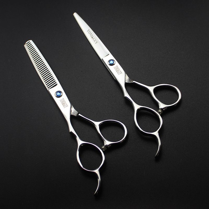 

TONI&GUY left hand 6CR stainless steel 5.5 inch / 6.0 inch hair cutting / thinning scissors 62HRC hardness scissors