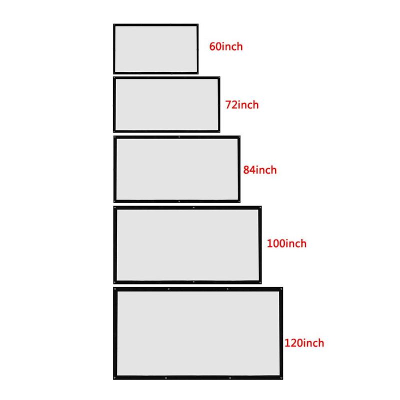 

Projector Screen Canvas 3D Wall Mounted Projection LED Screen for Home Theater 60/72/84/100/120in