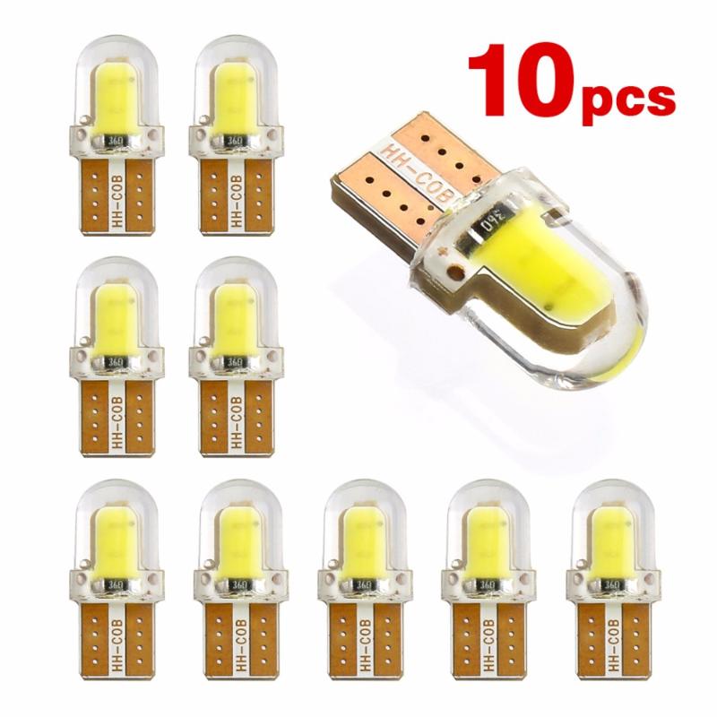 

10pcs LED W5W T10 194 168 W5W COB 8SMD Led Parking Bulb Auto Wedge Clearance Lamp CANBUS Silica Bright White License Light Bulbs, As pic