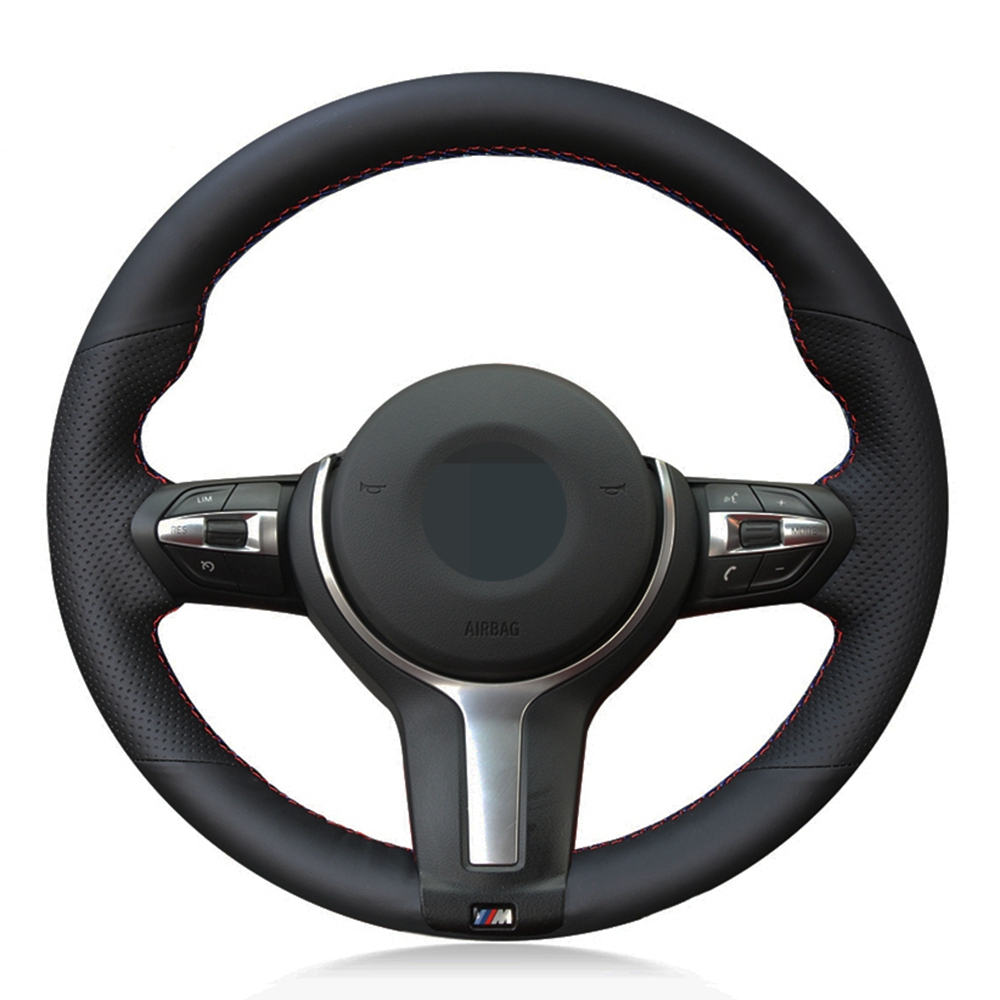 

Car Steering Wheel Cover DIY Black Artificial Leather For BMW M Sport F30 F31 F34 F10 F11 F07 X3 F25 F32 F33 F36 X1 F48 X2 F39