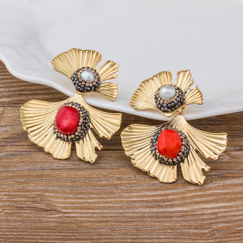 

Hot Sale Fashion Copper Zircon Drop Earrings Gold Color CZ Pendant Dangle Earring For Women Bohemian Beach Summer Jewelry