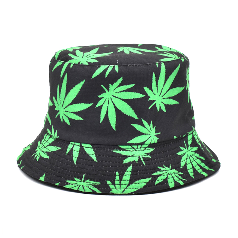 

New Panama Women Reversible Bucket Hats Leaf Printed Hip Hop Sun Hat Men Cotton Casual Fisherman Hats Caps M54