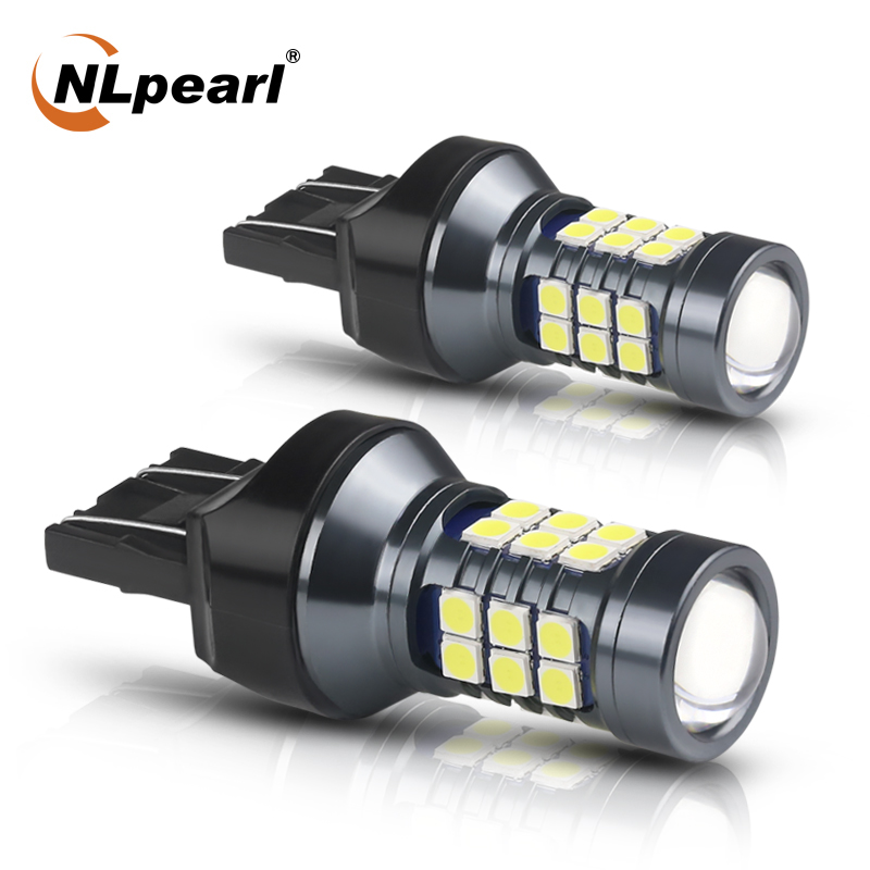 

NLpearl 2x Signal Lamp 7440 W21W LED Wy21W Car Bulb 12V 3030SMD T20 LED 7443 W21/5W Backup Lights Reversing Lights Red White, As pic