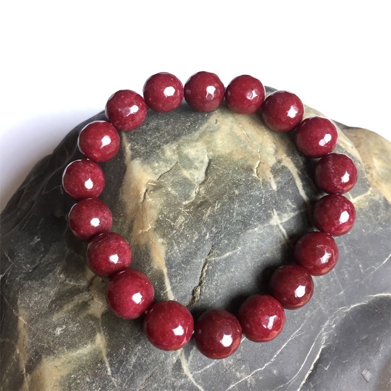 

10MM Deep Red Rubies Bracelet Gem Stone Natural Stone Bracelets for Women Man Customize Bracelet Prayer Newest Gift