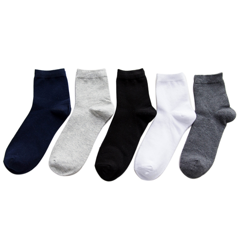 

Men Solid Color Casual Male Cotton Thin Crew Socks, As show